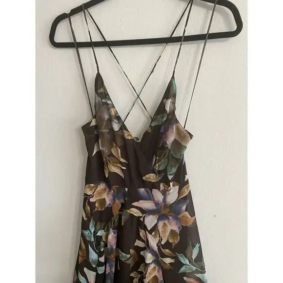 Astr the Label‎ Floral Sheer Tie Back Slit Wrap Maxi Dress - Picture 8 of 12